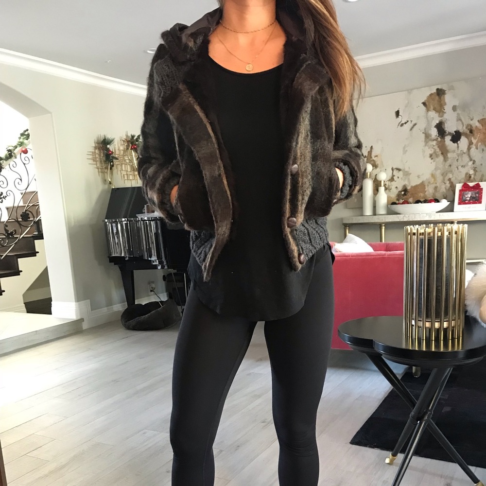 Max and Co Fur and Wool Bomber Jacket